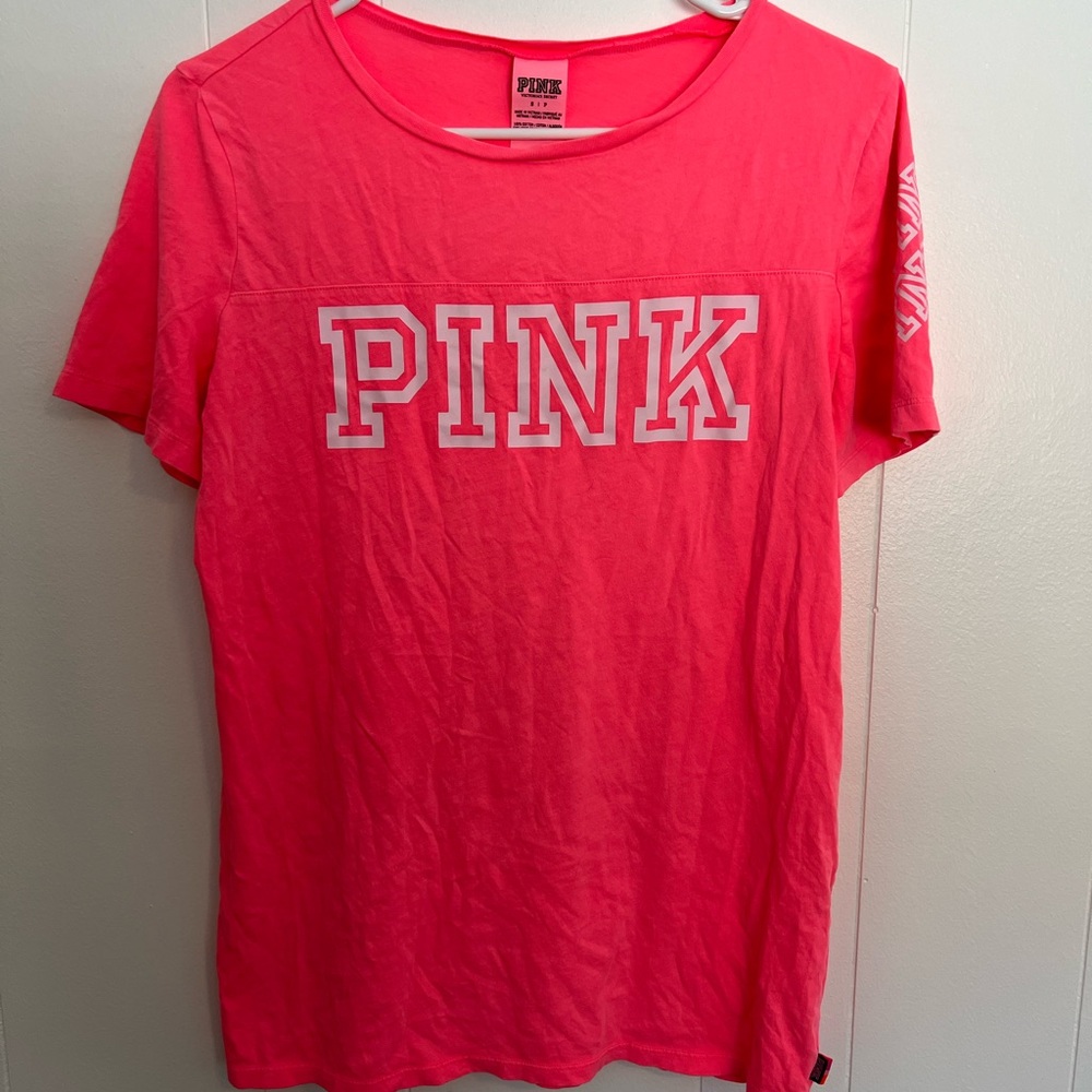 PINK Victoria's Secret Neon Pink Short Sleeve Tee